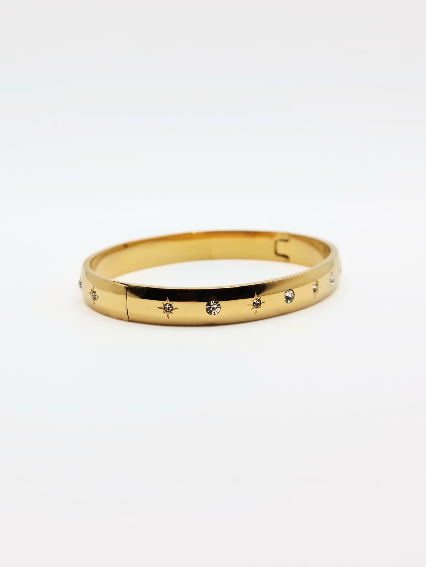 The Asteria 18k Gold Plated Crystal Bangle Bracelet- Waterproof & Tarnish-Free