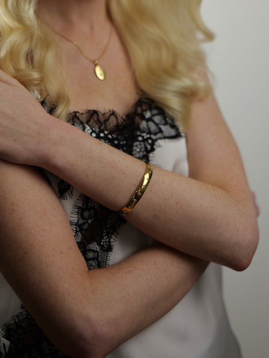 The Asteria 18k Gold Plated Crystal Bangle Bracelet- Waterproof & Tarnish-Free
