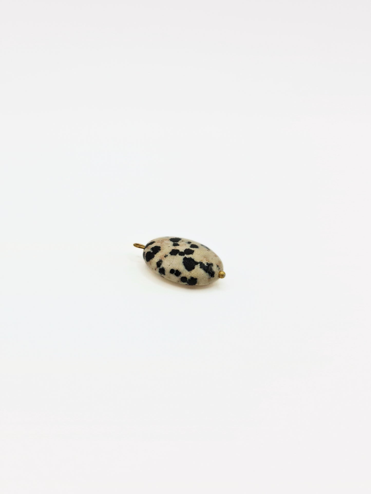 The Charm Shop 18k Gold Plated Dalmatian Jasper Natural Stone DIY Charm- Waterproof & Tarnish-Free