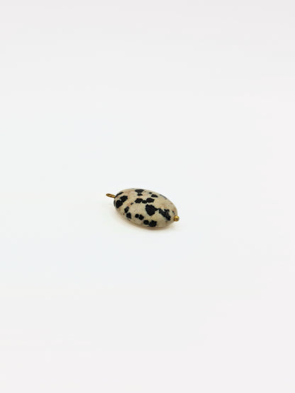 The Charm Shop 18k Gold Plated Dalmatian Jasper Natural Stone DIY Charm- Waterproof & Tarnish-Free