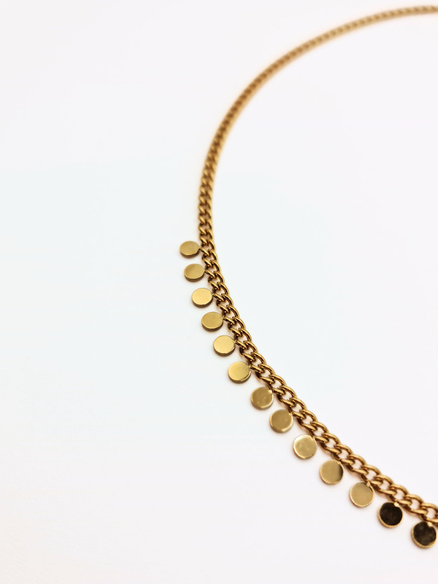 The Temple 18k Gold Plated Ditsy Disc Fine Chain Necklace- Waterproof & Tarnish-Free