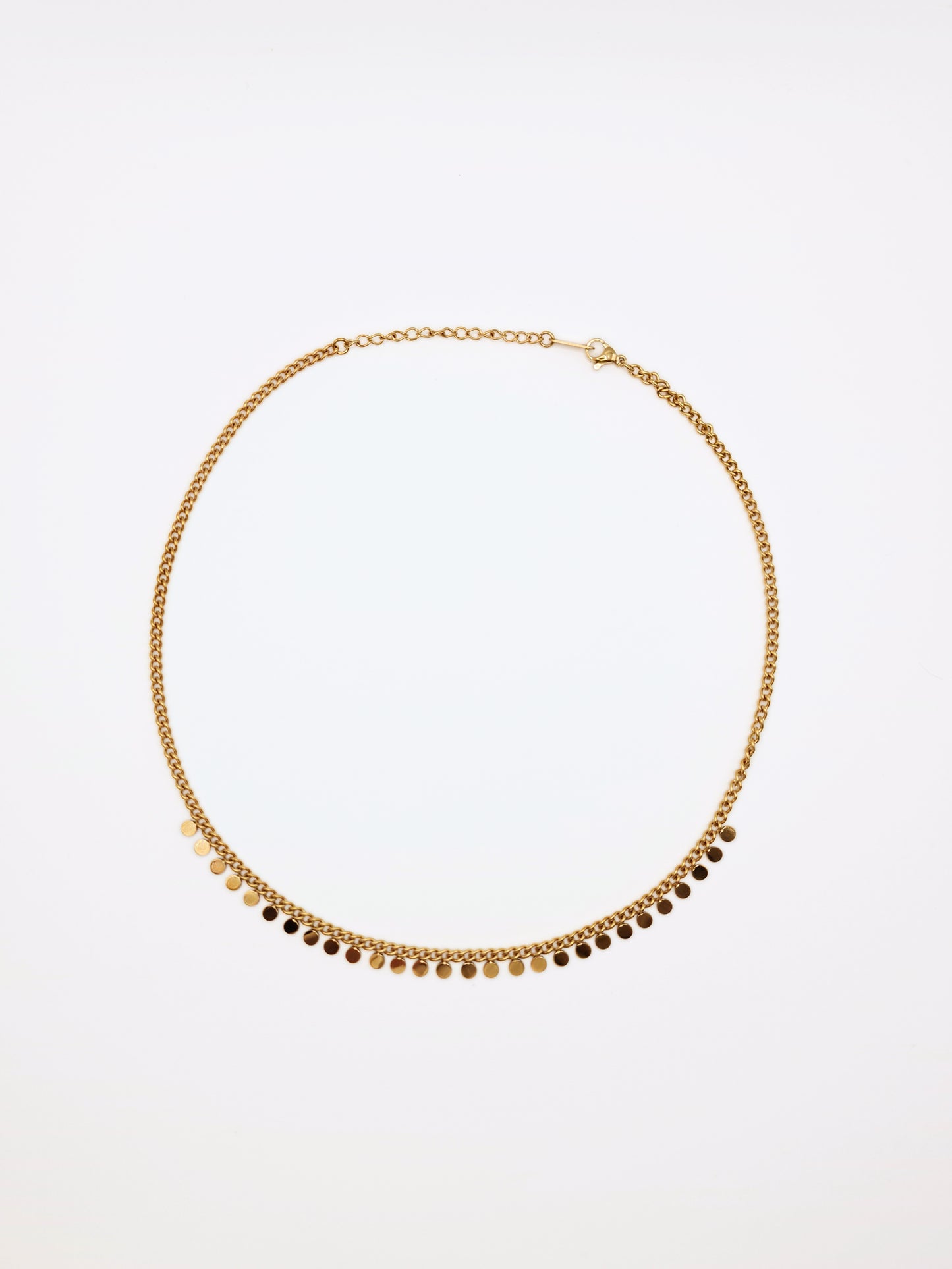 The Temple 18k Gold Plated Ditsy Disc Fine Chain Necklace- Waterproof & Tarnish-Free