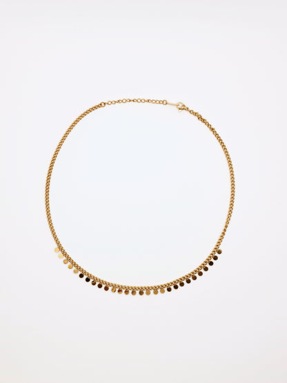 The Temple 18k Gold Plated Ditsy Disc Fine Chain Necklace- Waterproof & Tarnish-Free