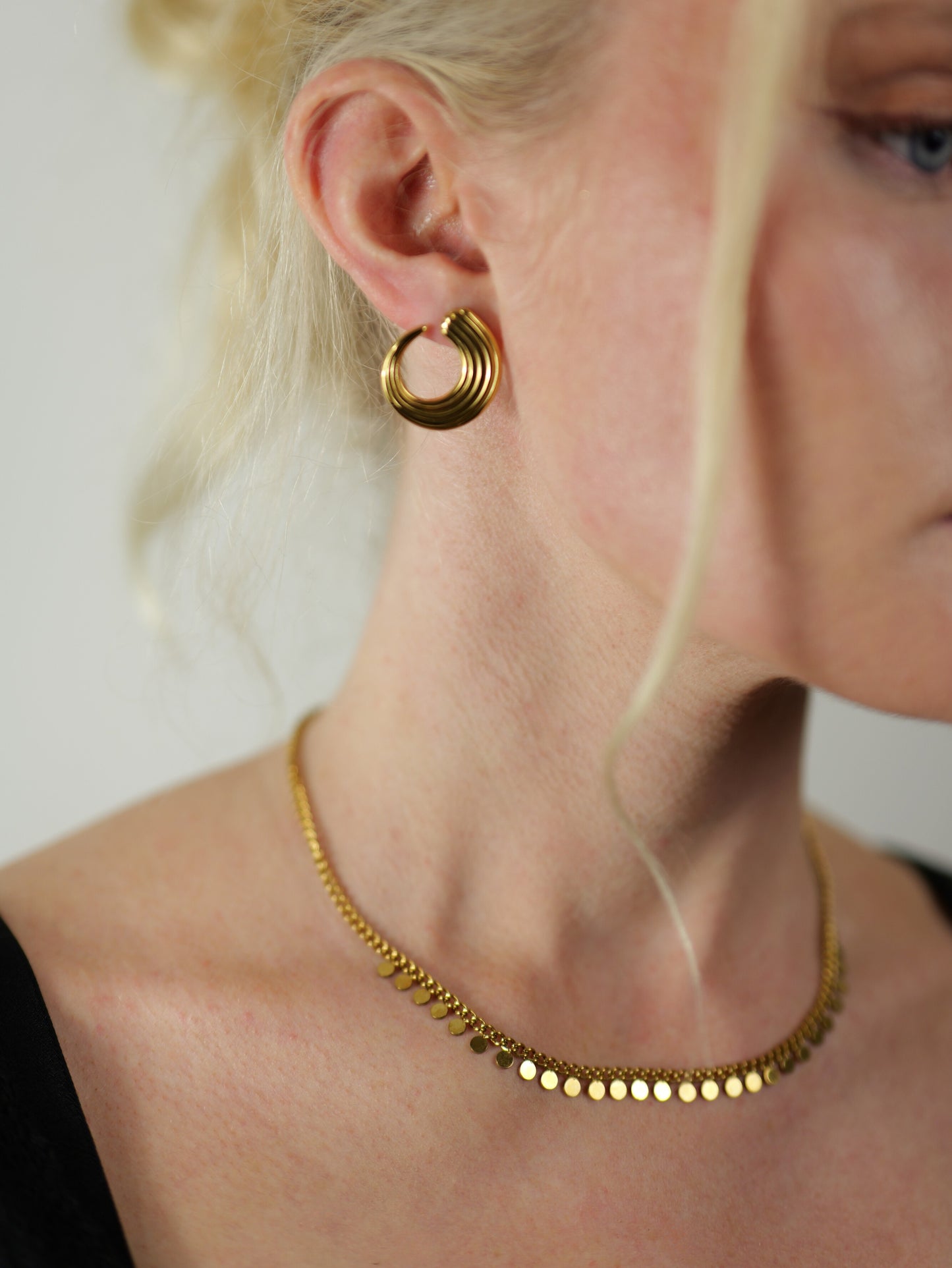 The Temple 18k Gold Plated Ditsy Disc Fine Chain Necklace- Waterproof & Tarnish-Free