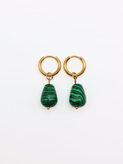 gold-green-malachite-gemstone-natural-stone-semi-precious-drop-hoop-earrings-stainless-steel-tarnish-free-jewellery-waterproof-ember-and-stone-1