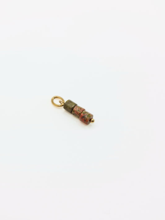 gold-green-unakite-gemstone-natural-semi-prescious-stone-charm-necklace-tarnish-free-jewellery-waterproof-stainless-steel-1