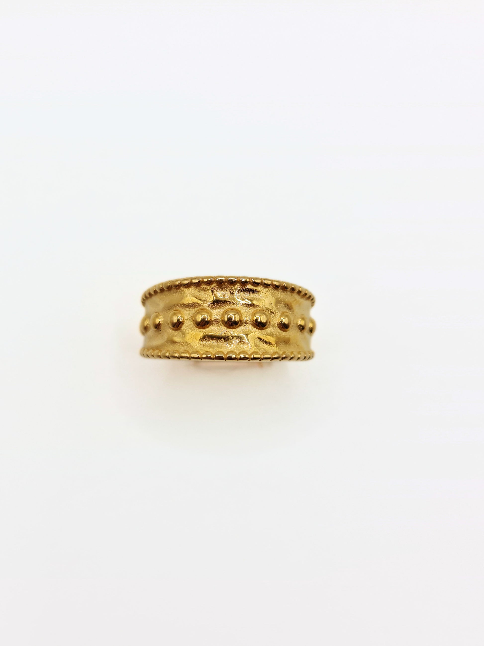 gold-hammered-metal-ethnic-boho-ring-stainless-steel-tarnish-free-jewellery-waterproof-1