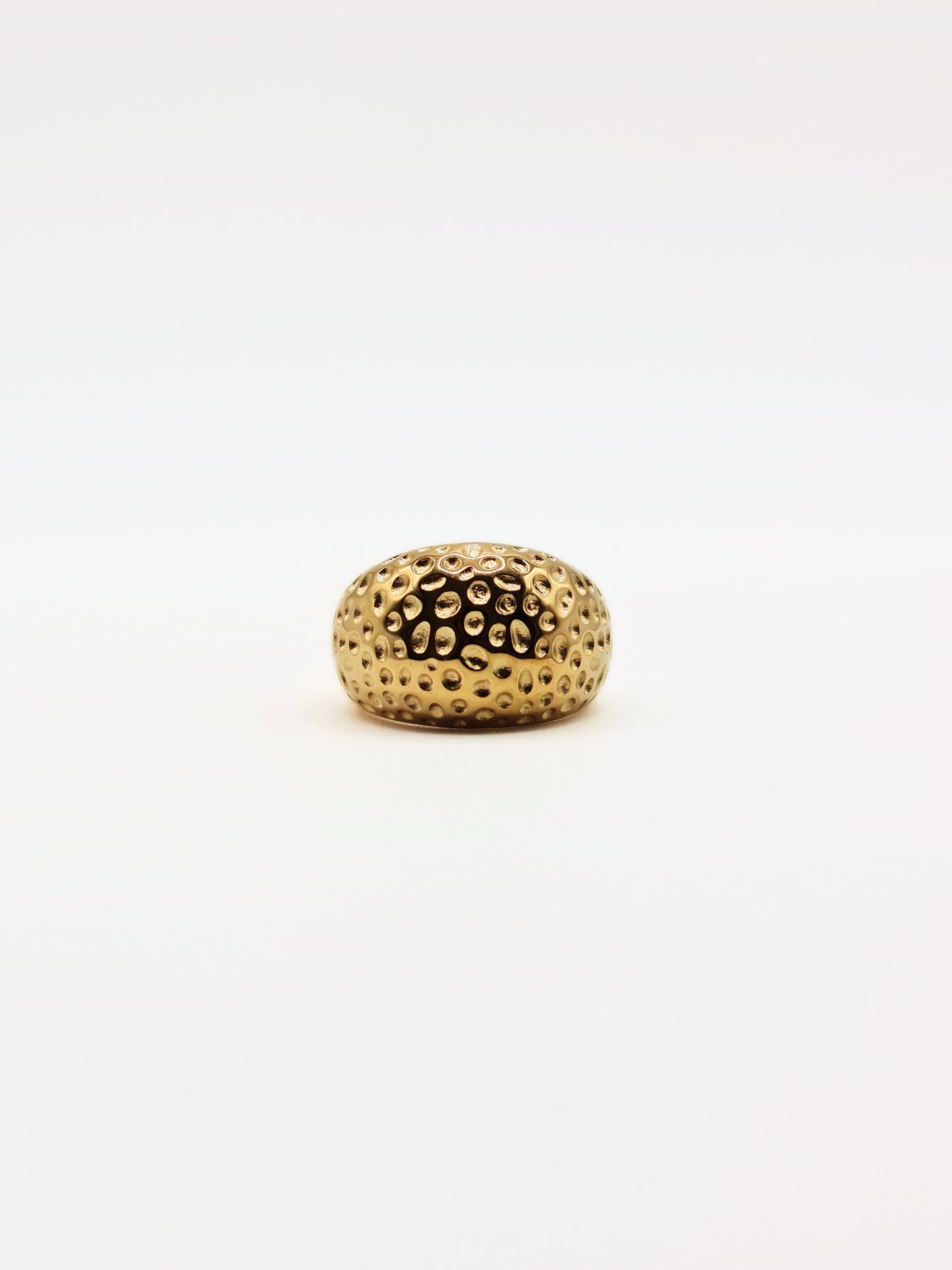 gold-hammered-organic-statement-ring-boho-stainless-steel-tarnish-free-jewellery-waterproof-ember-and-stone-1