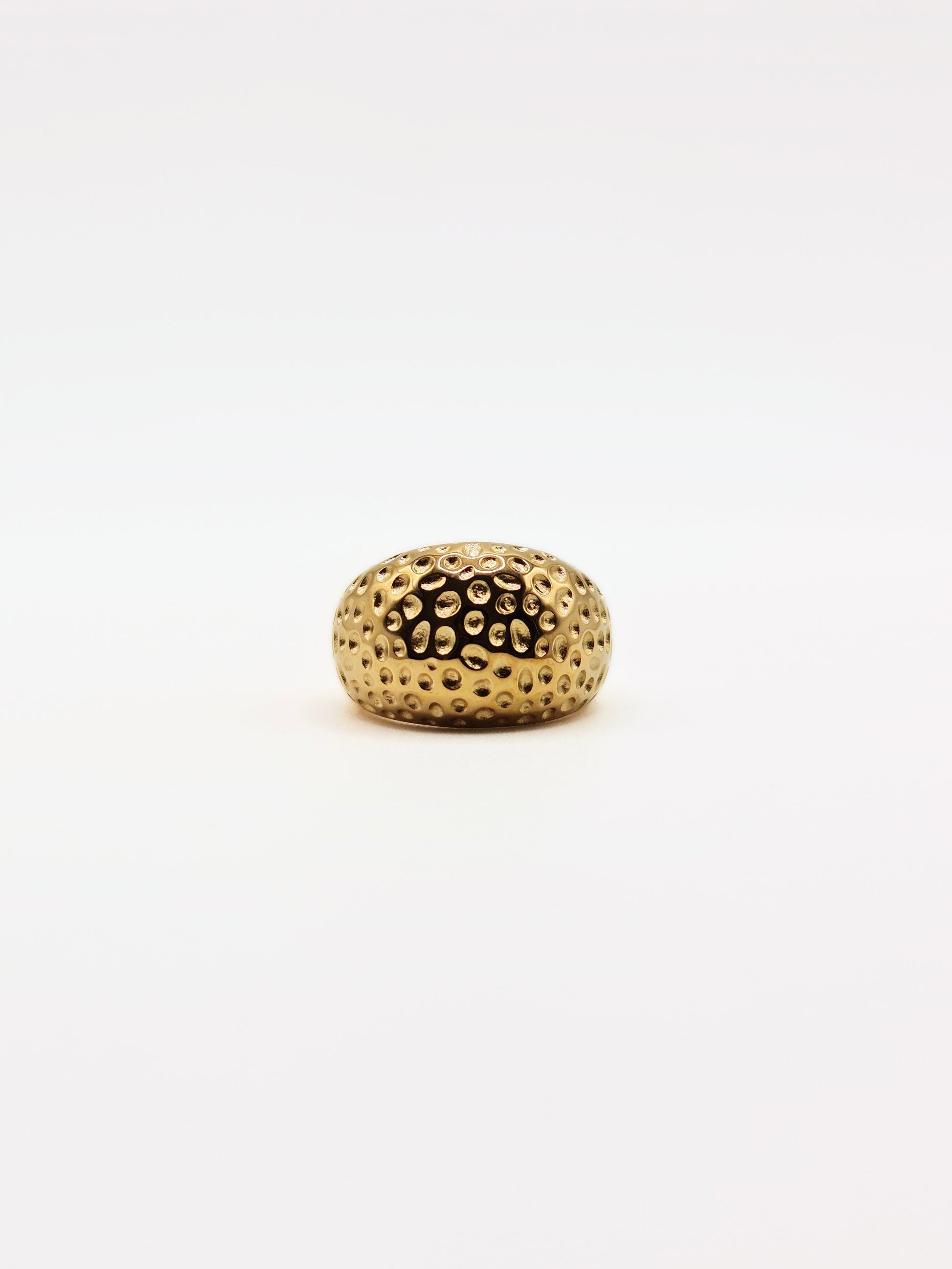 gold-hammered-organic-statement-ring-boho-stainless-steel-tarnish-free-jewellery-waterproof-ember-and-stone-1