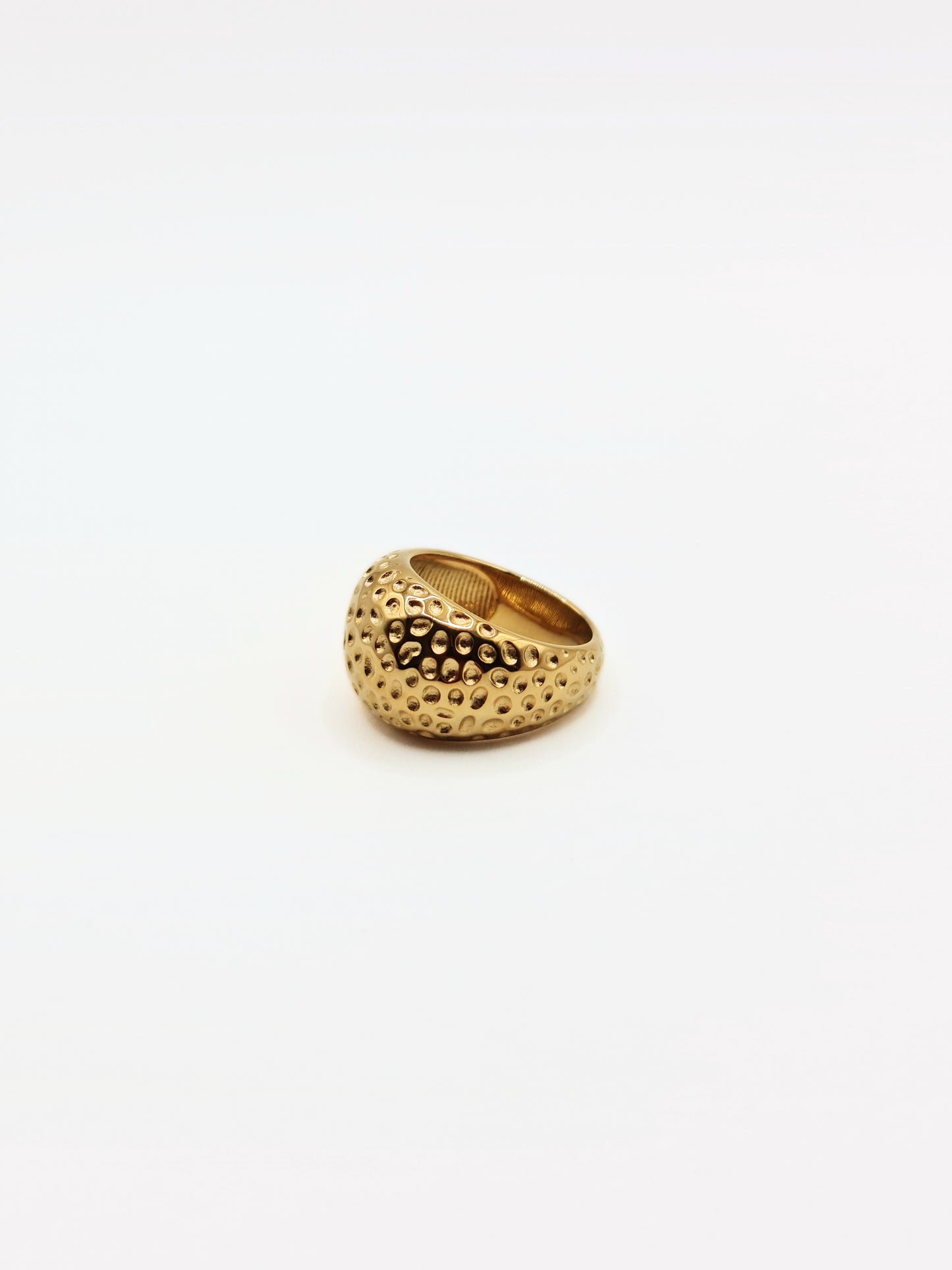 gold-hammered-organic-statement-ring-boho-stainless-steel-tarnish-free-jewellery-waterproof-ember-and-stone-1