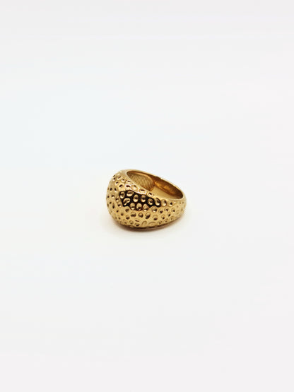 gold-hammered-organic-statement-ring-boho-stainless-steel-tarnish-free-jewellery-waterproof-ember-and-stone-1
