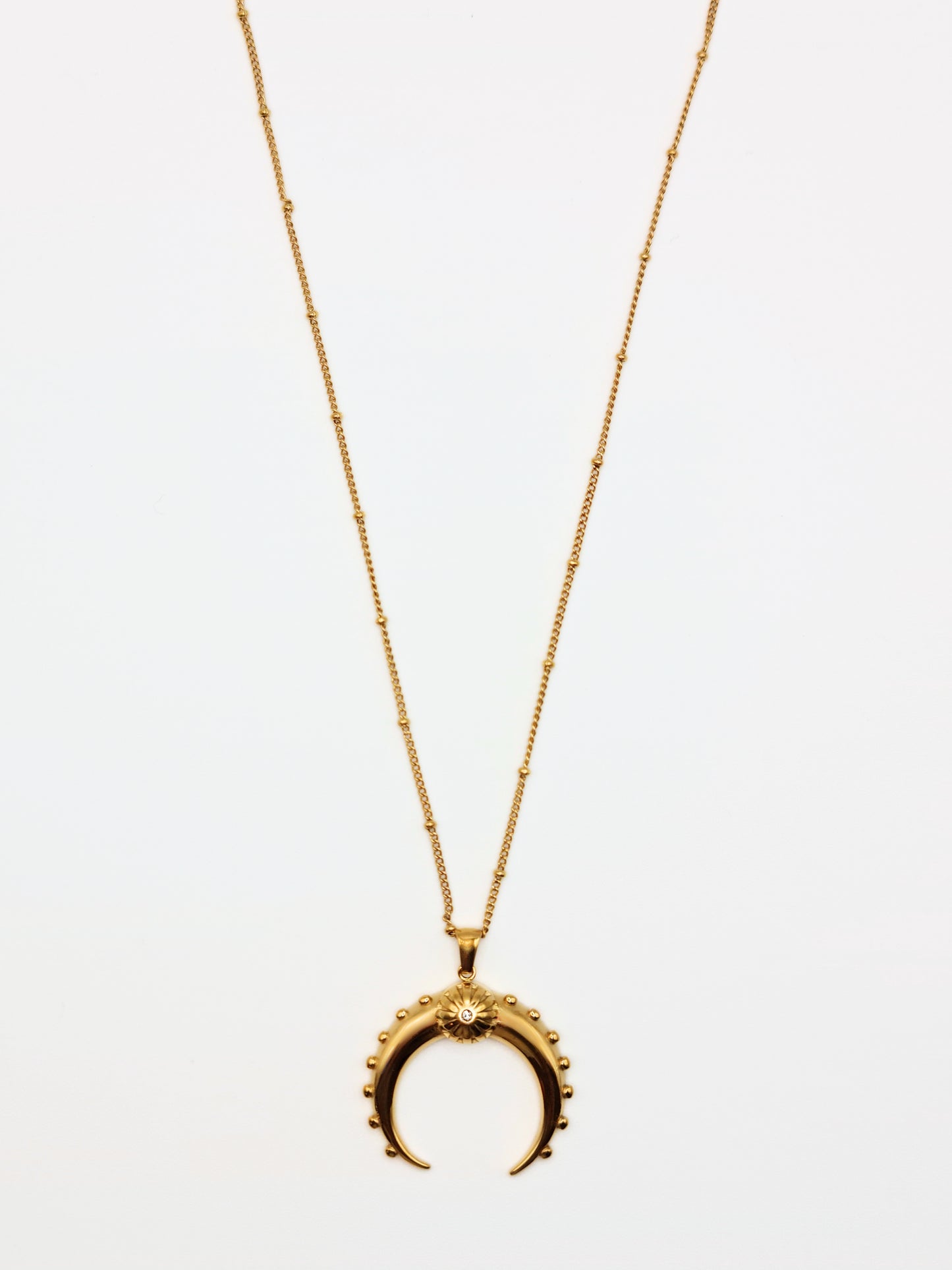 gold-horn-pendant-necklace-boho-stainless-steel-tarnish-free-jewellery-waterproof-ember-and-stone-1