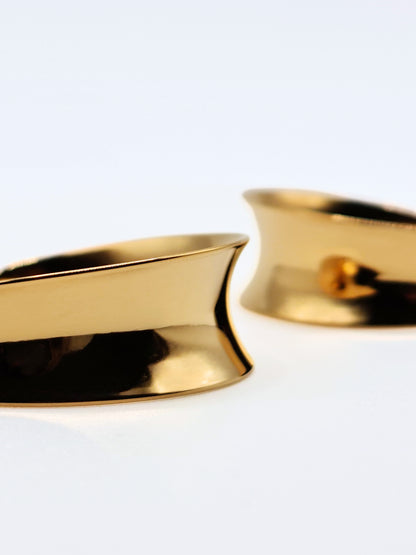The Ava 18k Gold Plated Curved Form Large Hoop Earrings- Waterproof & Tarnish-Free