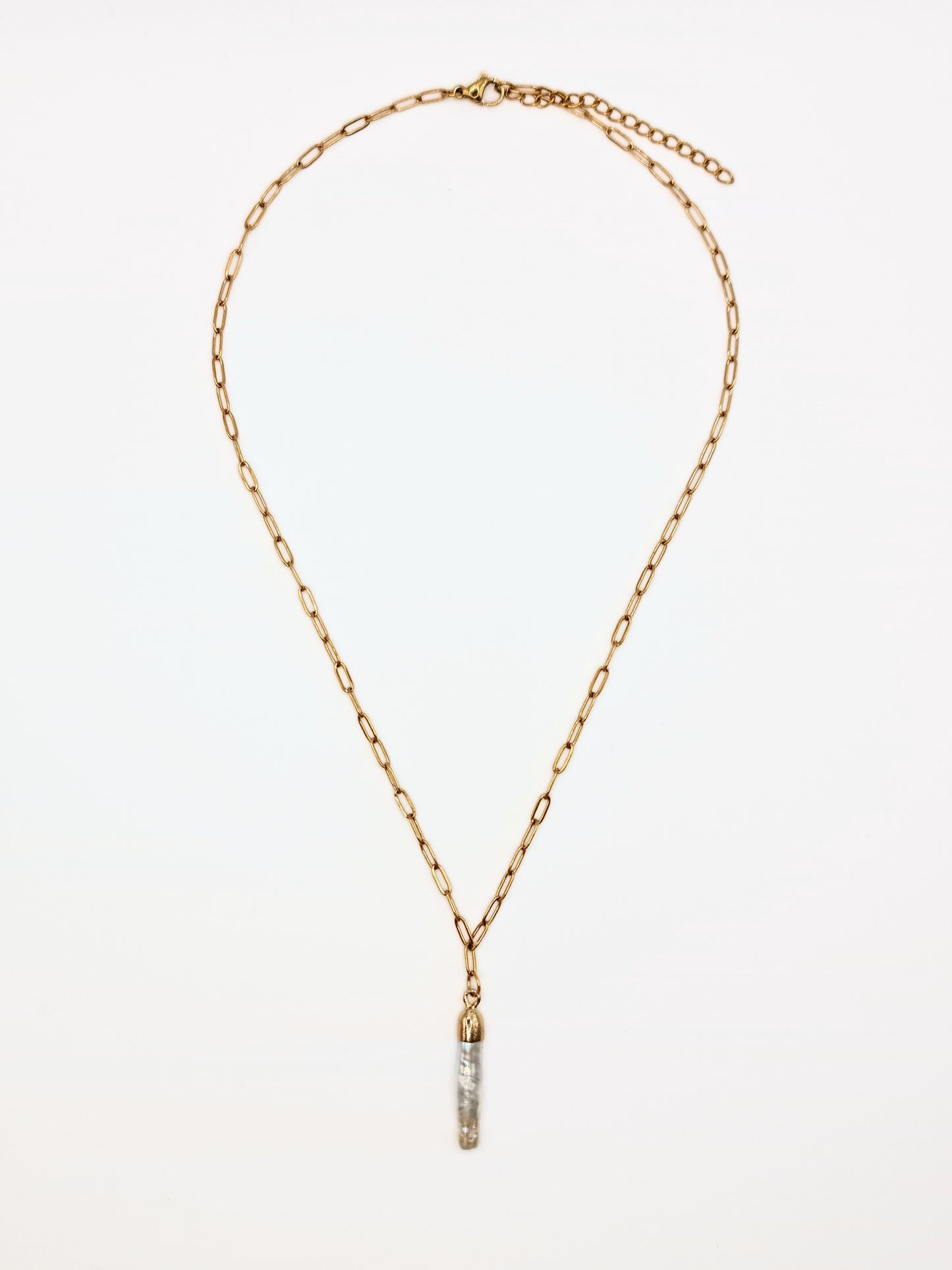 gold-natural-organic-freshwater-real-stick-pearl-paperclip-chain-necklace-stainless-steel-tarnish-free-jewellery-waterproof-ember-and-stone-6