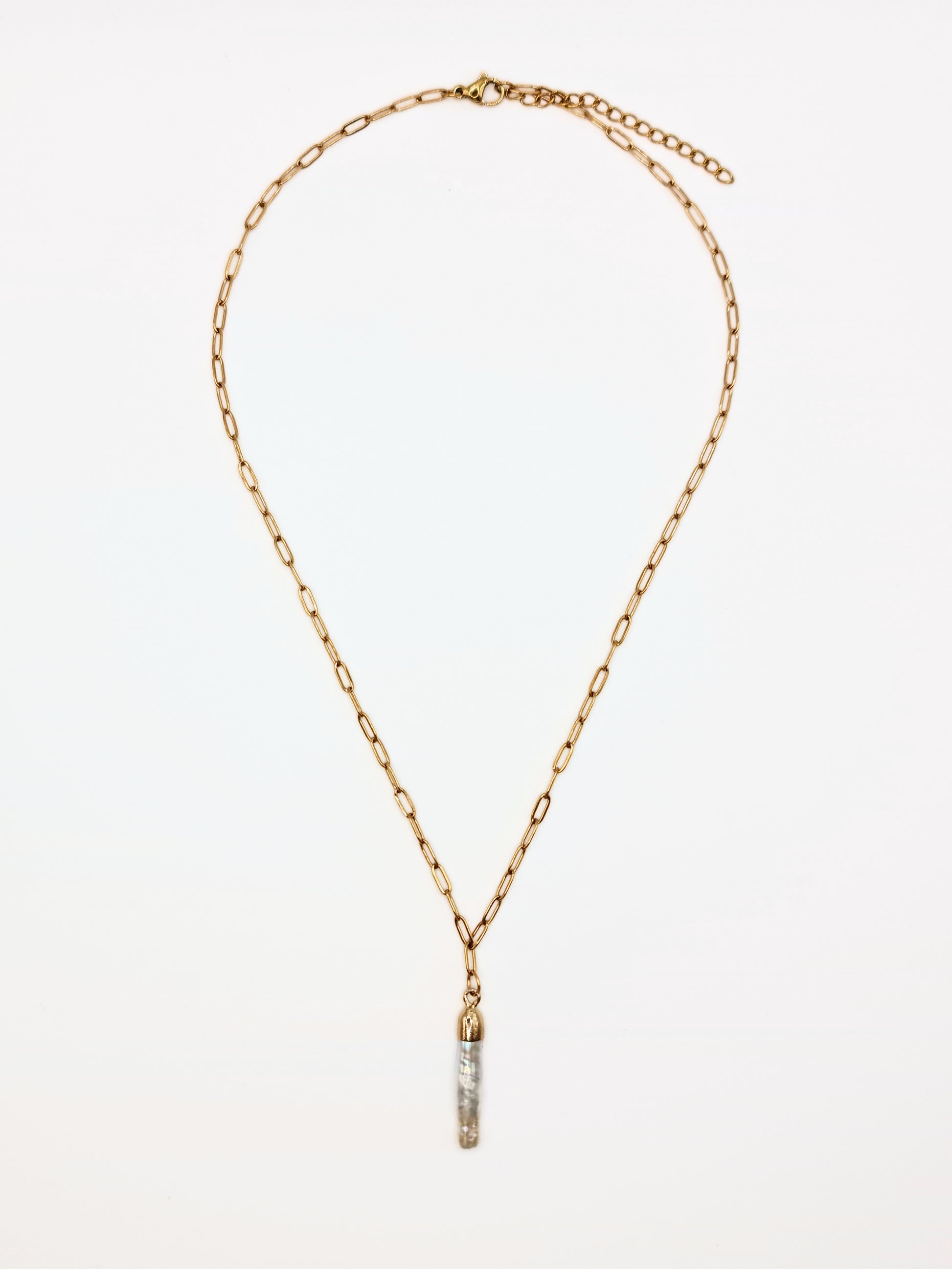 gold-natural-organic-freshwater-real-stick-pearl-paperclip-chain-necklace-stainless-steel-tarnish-free-jewellery-waterproof-ember-and-stone-6