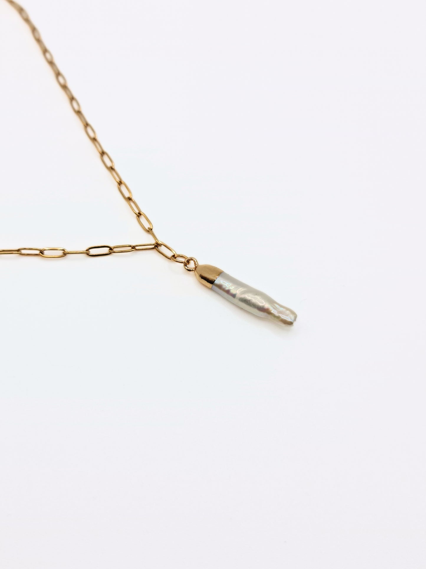 gold-natural-organic-freshwater-real-stick-pearl-paperclip-chain-necklace-stainless-steel-tarnish-free-jewellery-waterproof-ember-and-stone-6
