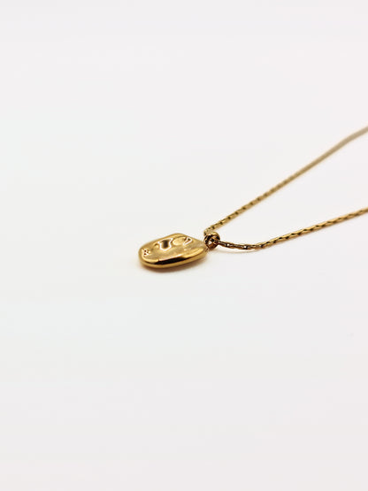 gold-organic-hammered-metal-pendant-necklace-stainless-steel-tarnish-free-jewellery-waterproof-ember-and-stone-9