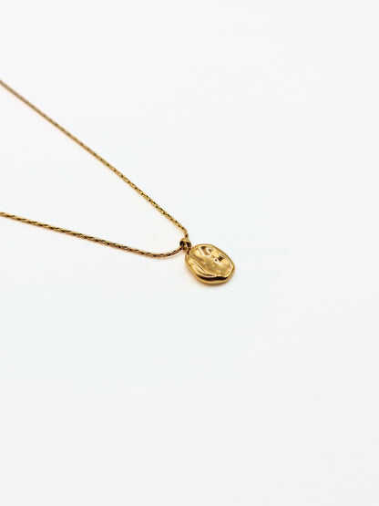 gold-organic-hammered-metal-pendant-necklace-stainless-steel-tarnish-free-jewellery-waterproof-ember-and-stone-9