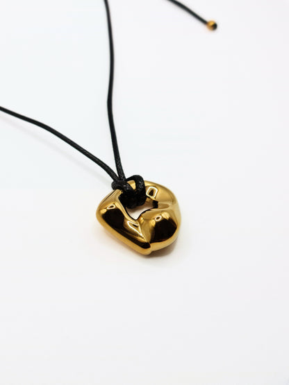 gold-organic-metal-pendant-rope-necklace-stainless-steel-tarnish-free-jewellery-waterproof-ember-and-stone-6