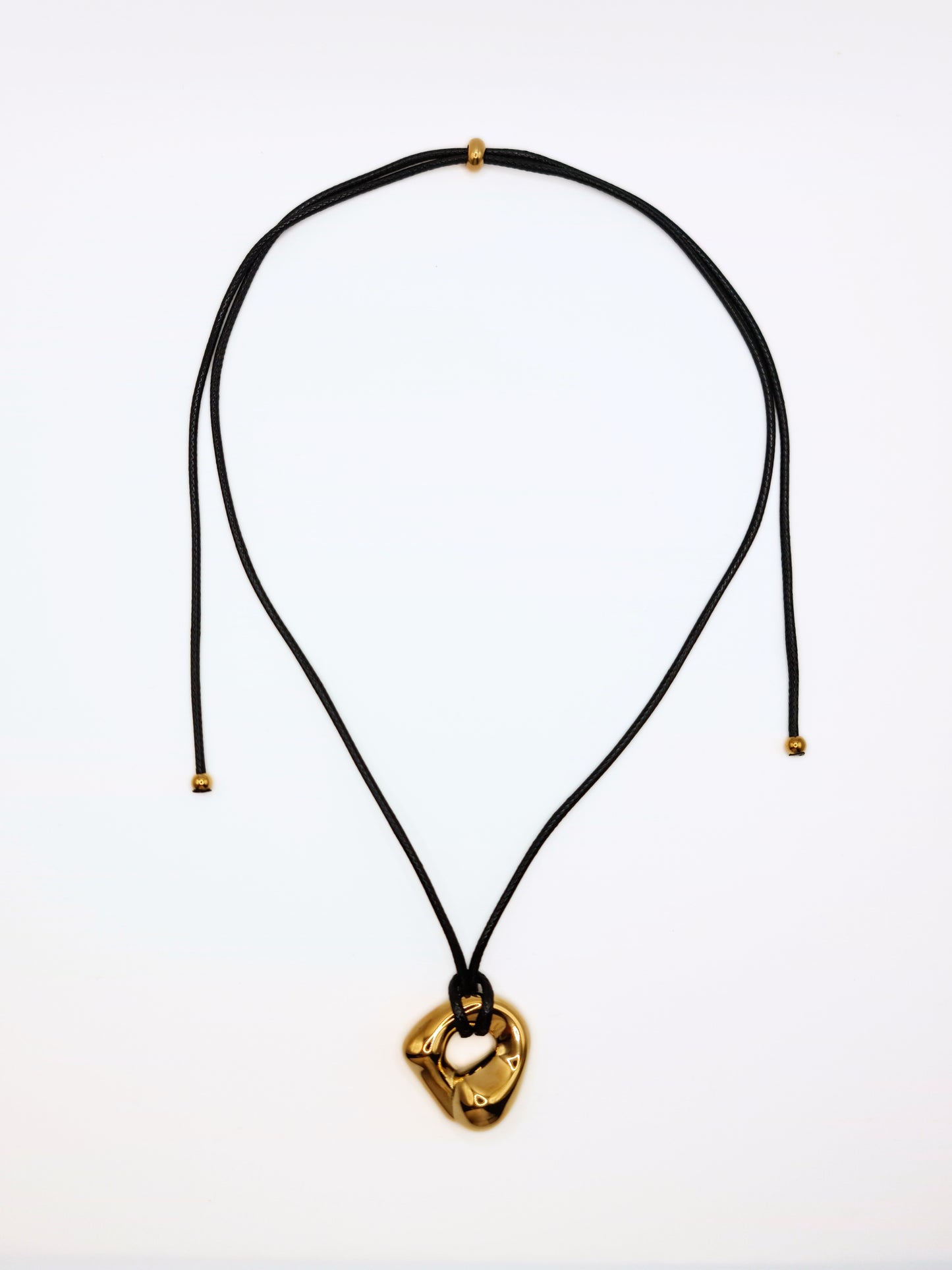 gold-organic-metal-pendant-rope-necklace-stainless-steel-tarnish-free-jewellery-waterproof-ember-and-stone-6