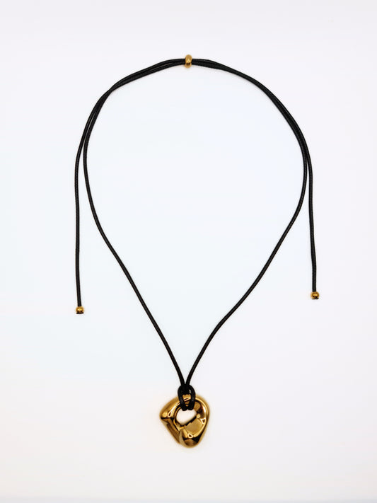 gold-organic-metal-pendant-rope-necklace-stainless-steel-tarnish-free-jewellery-waterproof-ember-and-stone-6