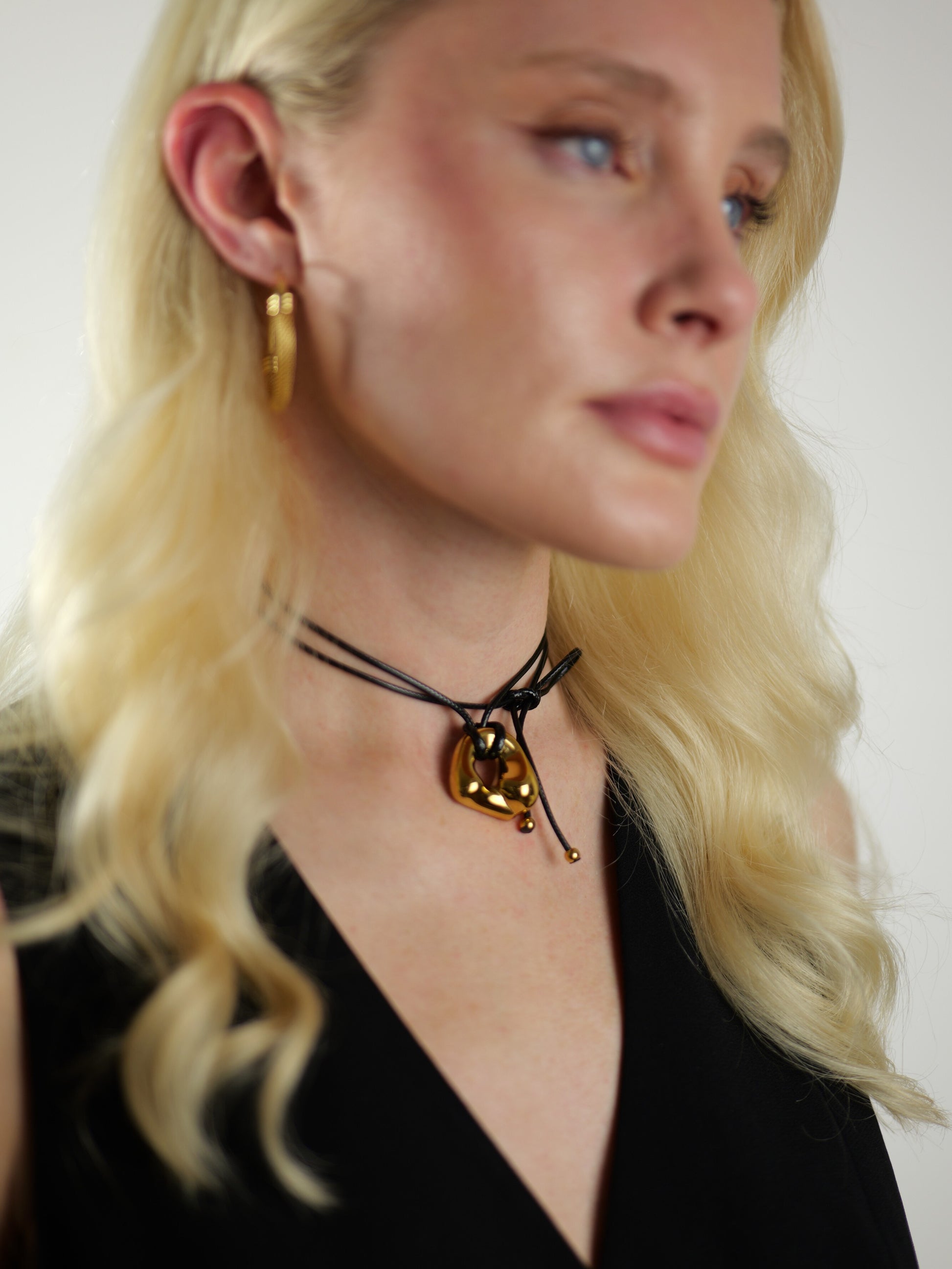 gold-organic-metal-pendant-rope-necklace-stainless-steel-tarnish-free-jewellery-waterproof-ember-and-stone-6