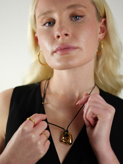 gold-organic-metal-pendant-rope-necklace-stainless-steel-tarnish-free-jewellery-waterproof-ember-and-stone-6