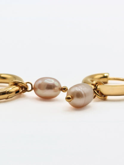 gold-organic-natural-freshwater-real-pink-pearl-drop-hoop-earrings-stainless-steel-tarnish-free-jewellery-waterproof-ember-and-stone-3