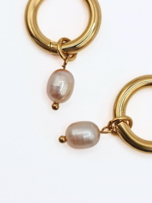 gold-organic-natural-freshwater-real-pink-pearl-drop-hoop-earrings-stainless-steel-tarnish-free-jewellery-waterproof-ember-and-stone-3