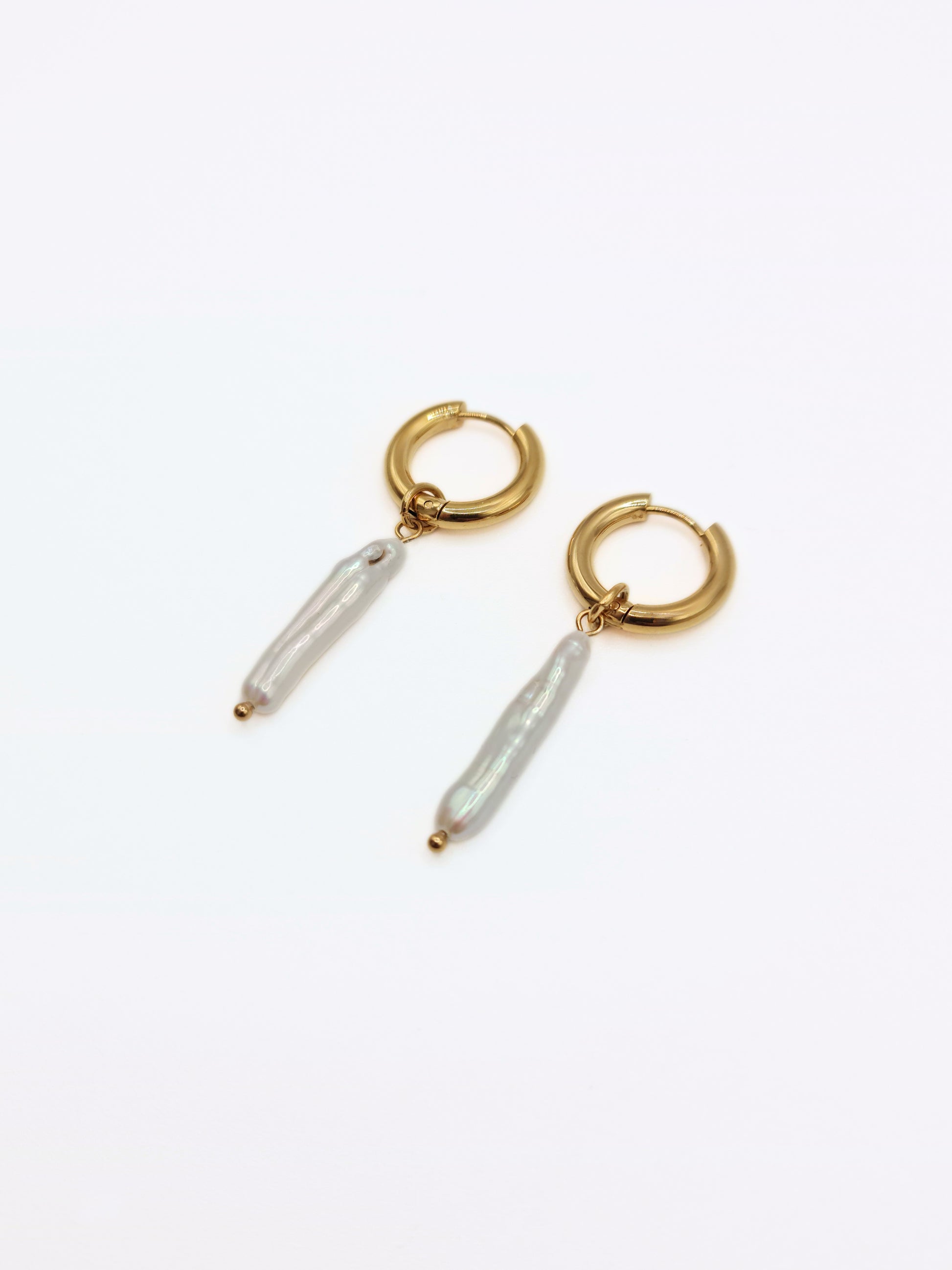 gold-organic-natural-freshwater-real-stick-pearl-drop-hoop-earrings-stainless-steel-tarnish-free-jewellery-waterproof-ember-and-stone-1