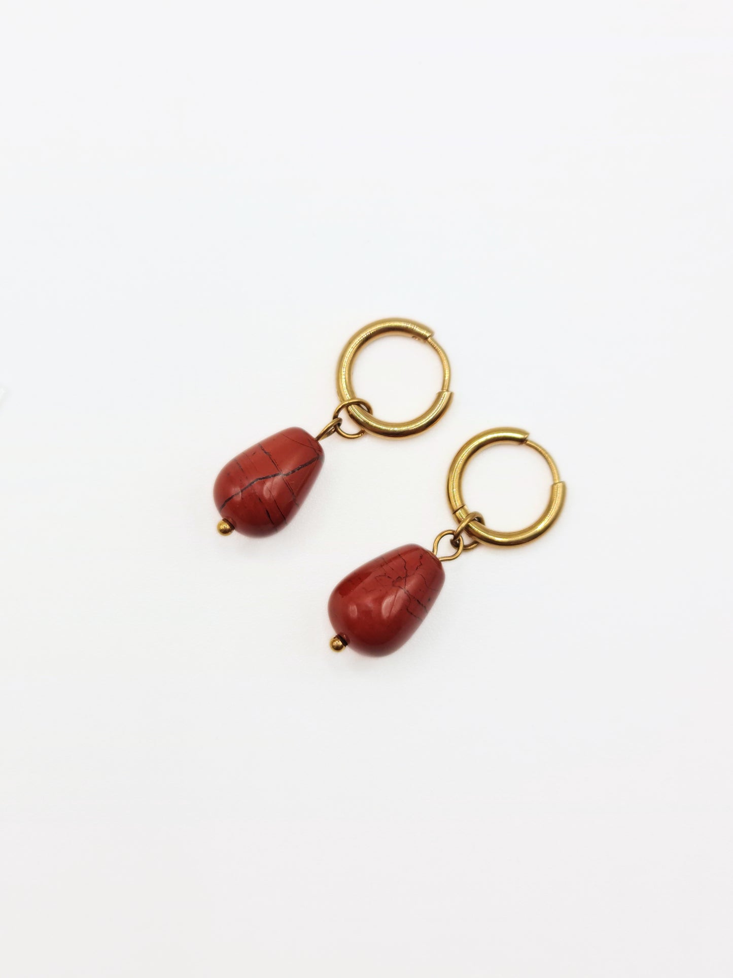 gold-red-jasper-natural-stone-semi-precious-drop-hoop-earrings-stainless-steel-tarnish-free-jewellery-waterproof-ember-and-stone-1