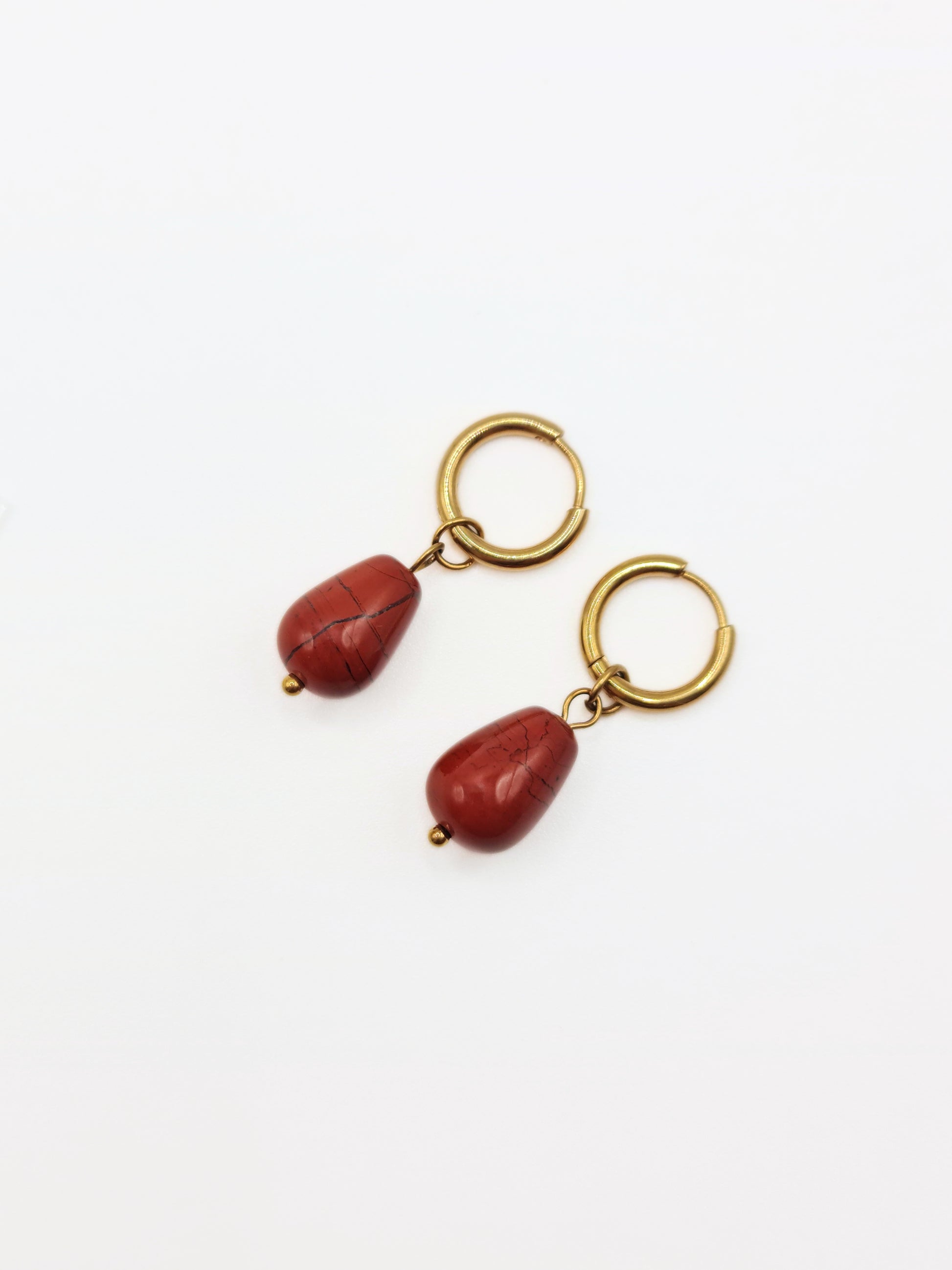 gold-red-jasper-natural-stone-semi-precious-drop-hoop-earrings-stainless-steel-tarnish-free-jewellery-waterproof-ember-and-stone-1