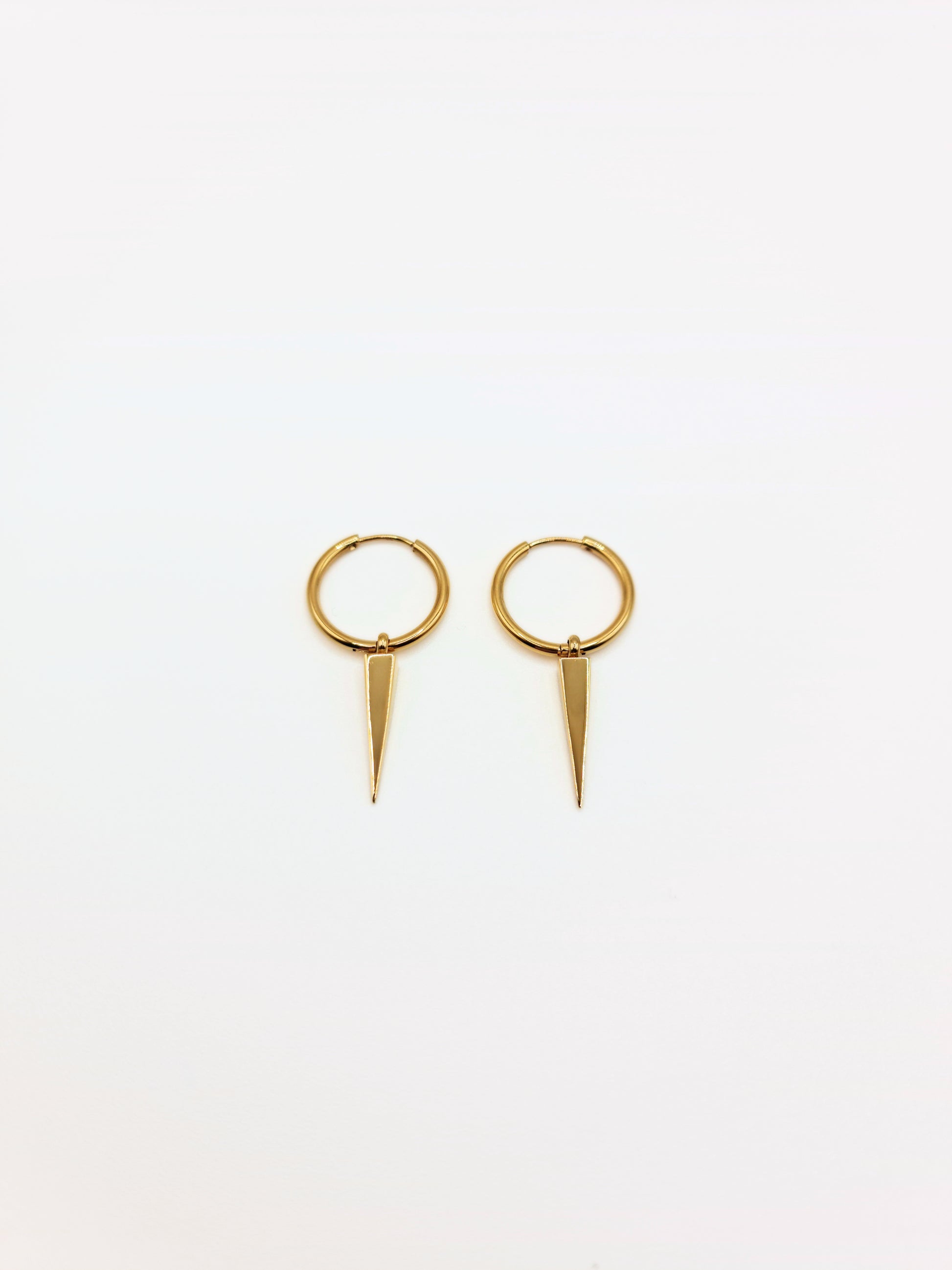 gold-spike-drop-hoop-earrings-stainless-steel-tarnish-free-jewellery-waterproof-ember-and-stone-1