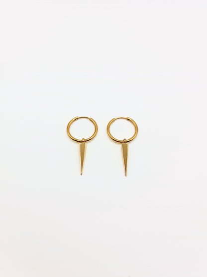 gold-spike-drop-hoop-earrings-stainless-steel-tarnish-free-jewellery-waterproof-ember-and-stone-1