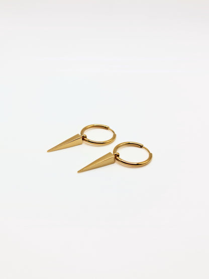gold-spike-drop-hoop-earrings-stainless-steel-tarnish-free-jewellery-waterproof-ember-and-stone-1