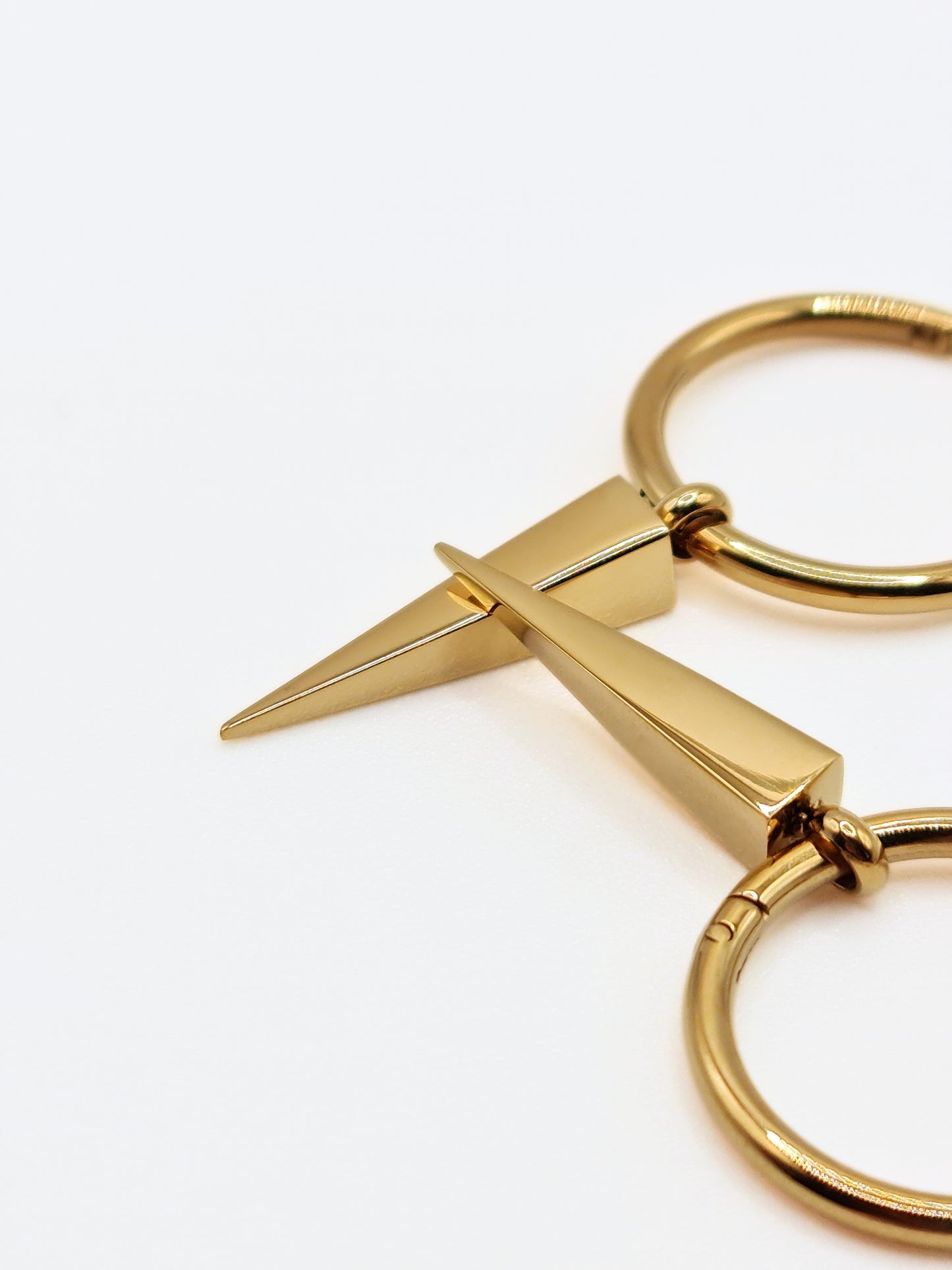 gold-spike-drop-hoop-earrings-stainless-steel-tarnish-free-jewellery-waterproof-ember-and-stone-1