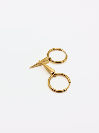 gold-spike-drop-hoop-earrings-stainless-steel-tarnish-free-jewellery-waterproof-ember-and-stone-1