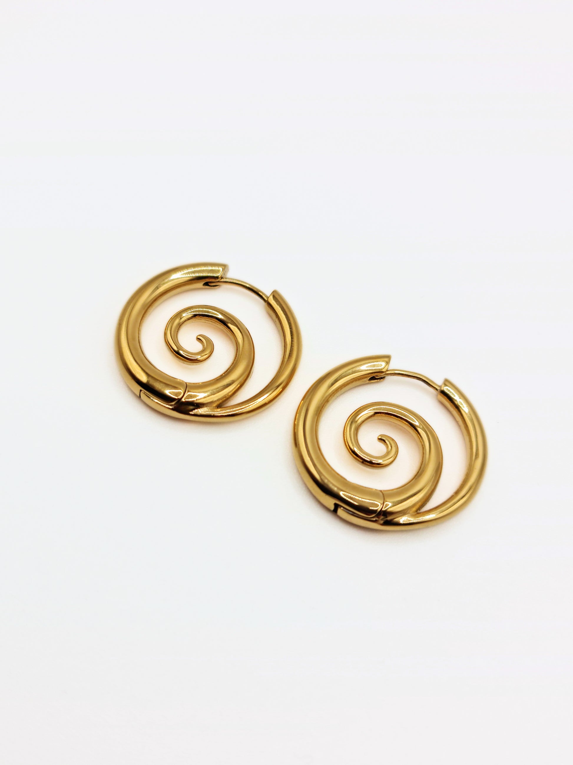 gold-spiral-hoop-earrings-summer-stainless-steel-tarnish-free-jewellery-waterproof-ember-and-stone-1
