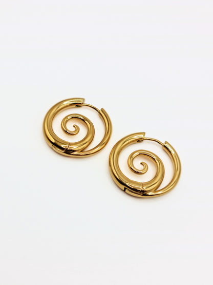 gold-spiral-hoop-earrings-summer-stainless-steel-tarnish-free-jewellery-waterproof-ember-and-stone-1