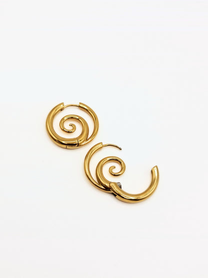 gold-spiral-hoop-earrings-summer-stainless-steel-tarnish-free-jewellery-waterproof-ember-and-stone-1