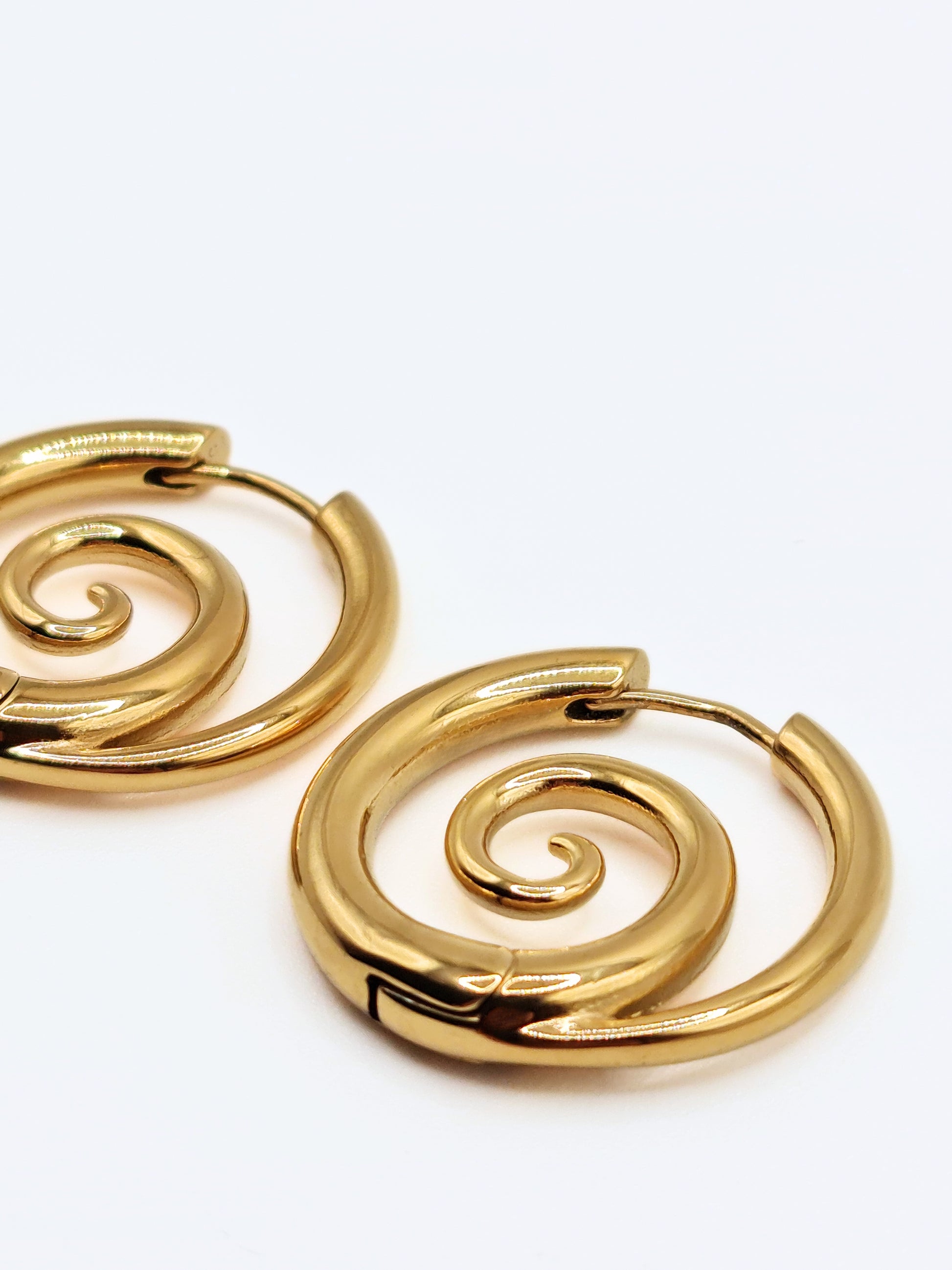gold-spiral-hoop-earrings-summer-stainless-steel-tarnish-free-jewellery-waterproof-ember-and-stone-1