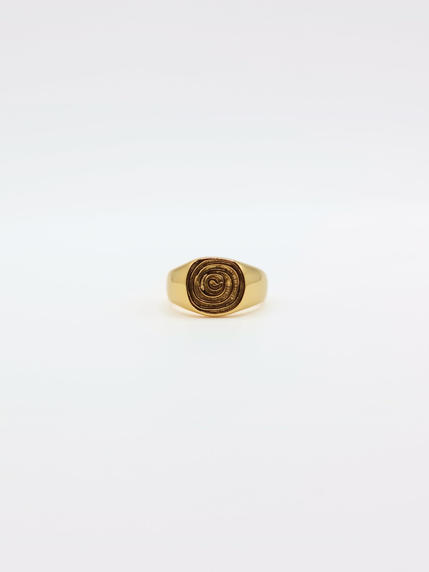 gold-spiral-statement-signet-ring-summer-stainless-steel-tarnish-free-jewellery-waterproof-ember-and-stone-3