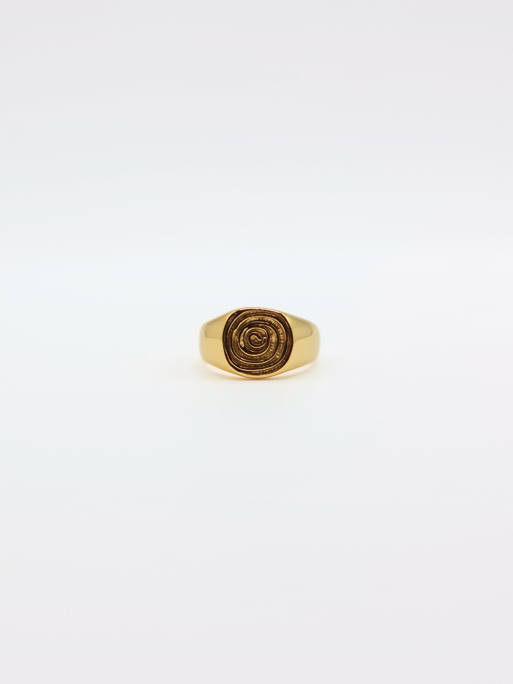 gold-spiral-statement-signet-ring-summer-stainless-steel-tarnish-free-jewellery-waterproof-ember-and-stone-3