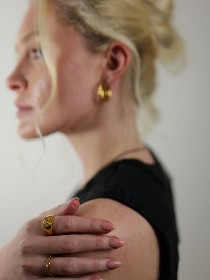 gold-spiral-statement-signet-ring-summer-stainless-steel-tarnish-free-jewellery-waterproof-ember-and-stone-3