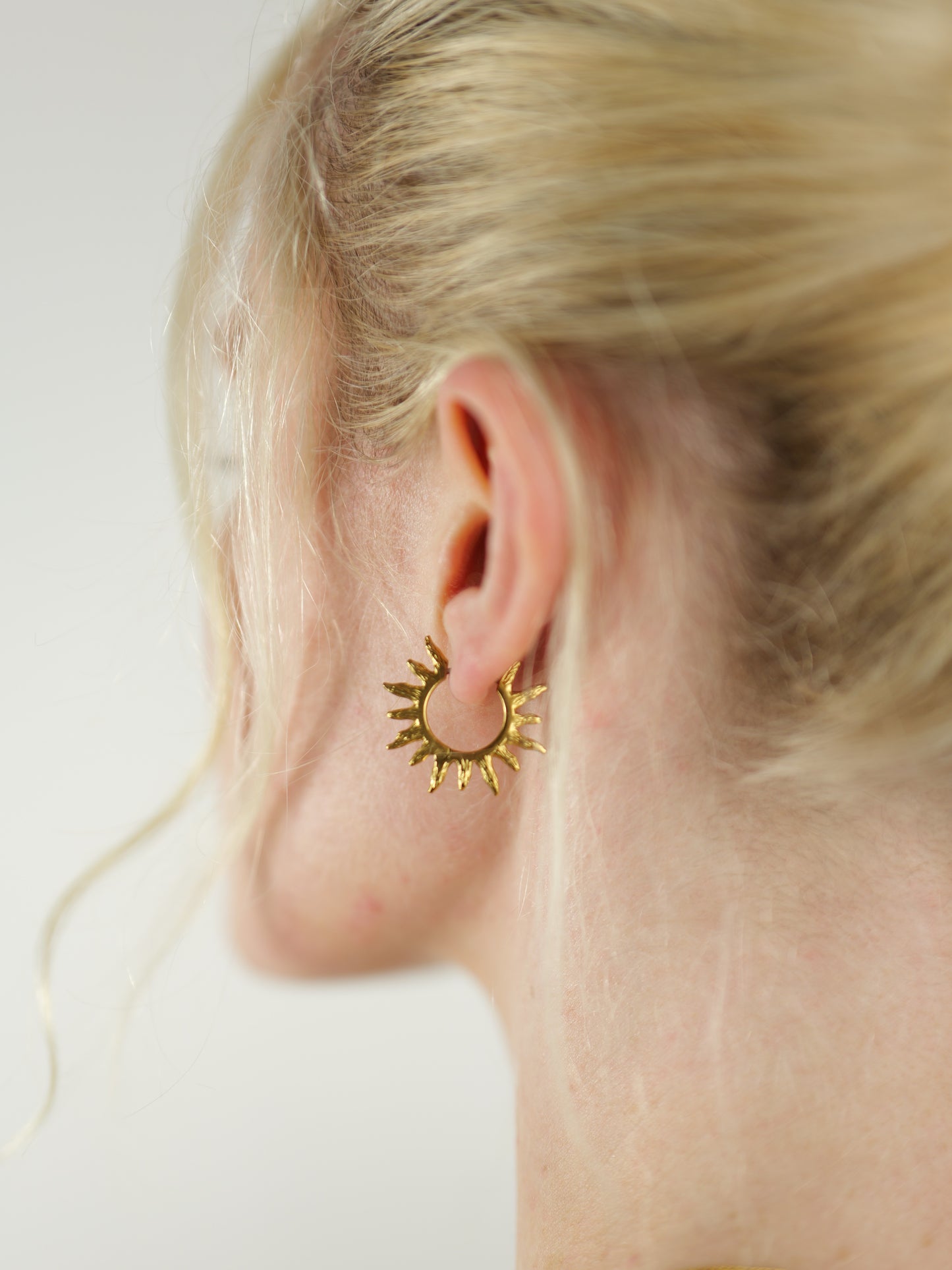 The Solaris 18k Gold Plated Sun Hoop Earrings- Waterproof & Tarnish-Free