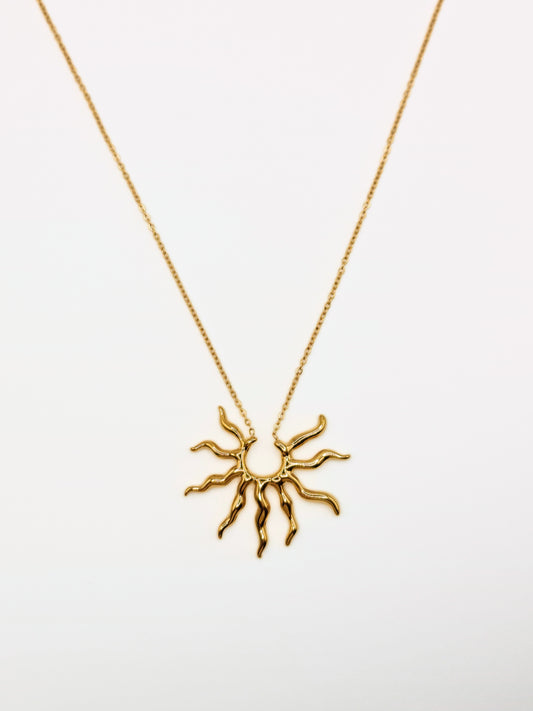 gold-sun-pendant-necklace-summer-stainless-steel-tarnish-free-jewellery-waterproof-ember-and-stone-1