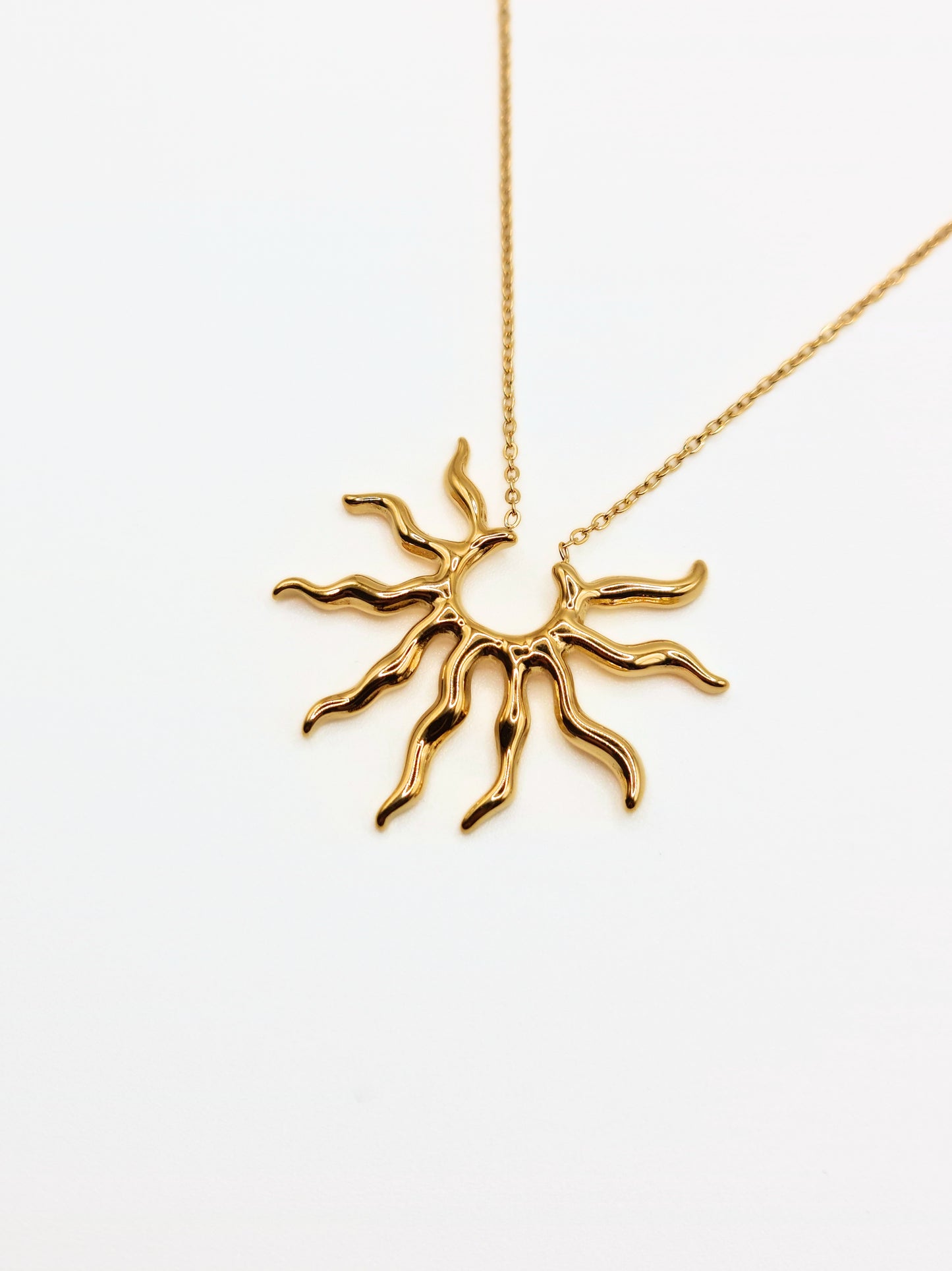 gold-sun-pendant-necklace-summer-stainless-steel-tarnish-free-jewellery-waterproof-ember-and-stone-1