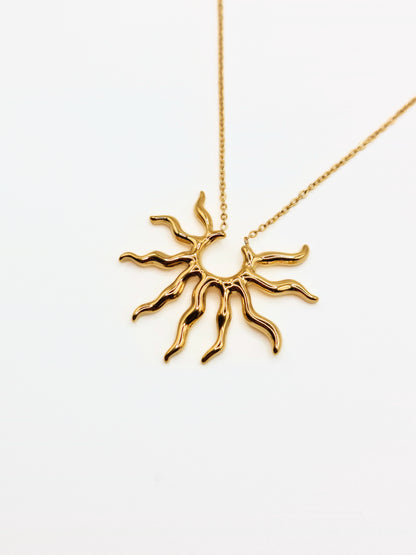 gold-sun-pendant-necklace-summer-stainless-steel-tarnish-free-jewellery-waterproof-ember-and-stone-1