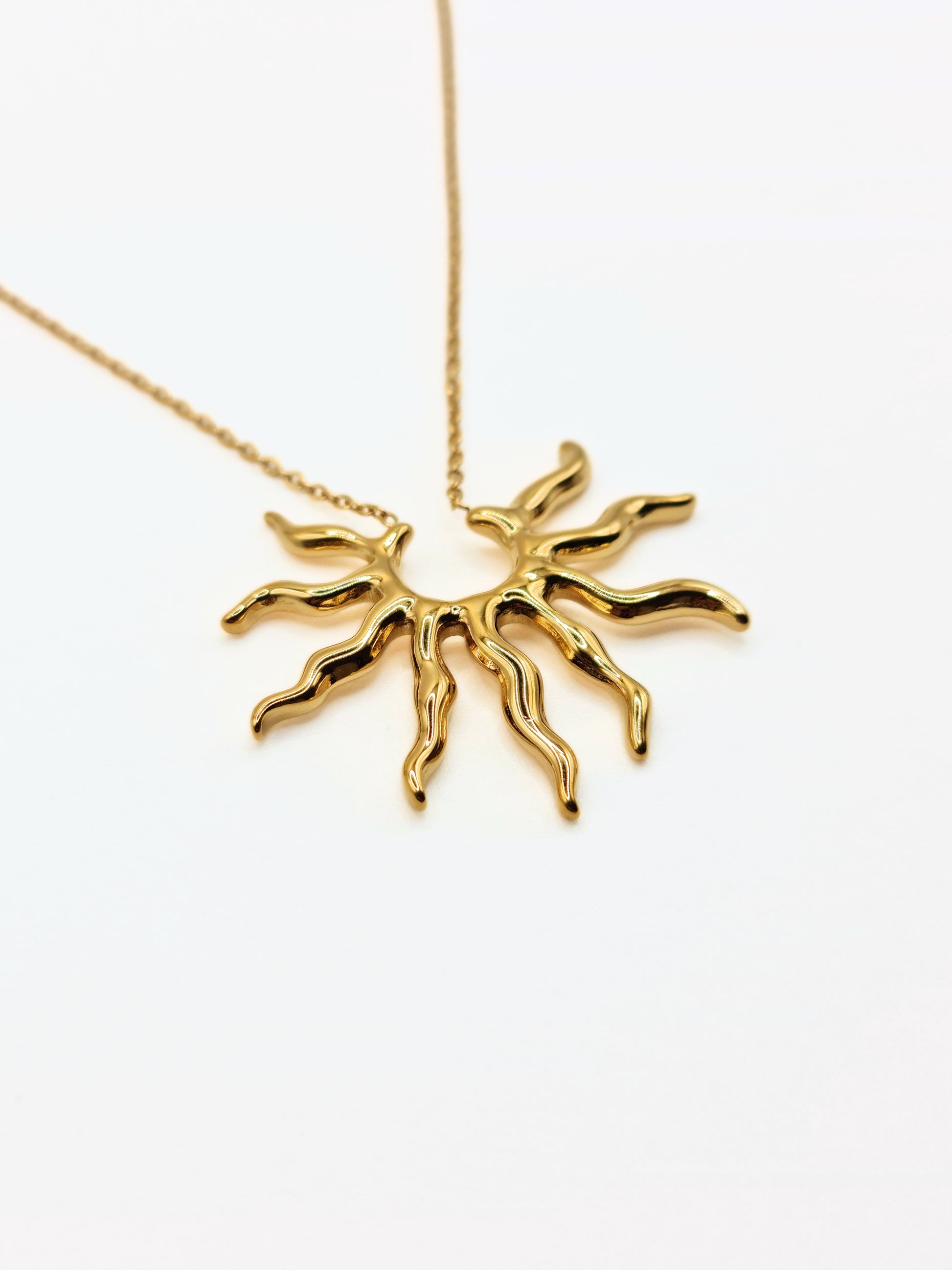 gold-sun-pendant-necklace-summer-stainless-steel-tarnish-free-jewellery-waterproof-ember-and-stone-1