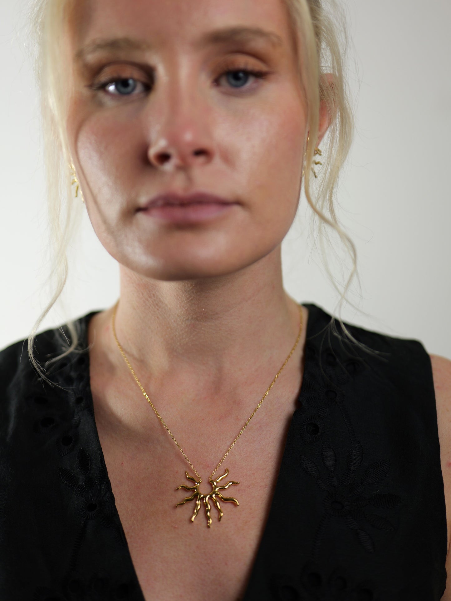 gold-sun-pendant-necklace-summer-stainless-steel-tarnish-free-jewellery-waterproof-ember-and-stone-1